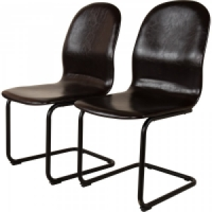 Columbia Faux Leather Dining Chairs Brown Set of 2
