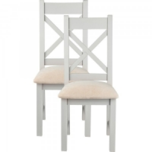 Hampshire Solid Wood Dining Chairs Grey Set of 2