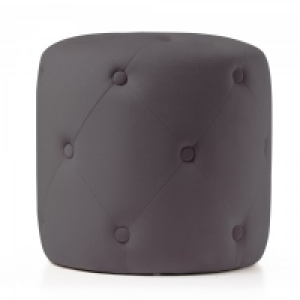 Sienna Velvet Pouffe Charcoal