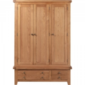 JTF  Chatsworth Oak 3 Door Wardrobe with 2 Drawers