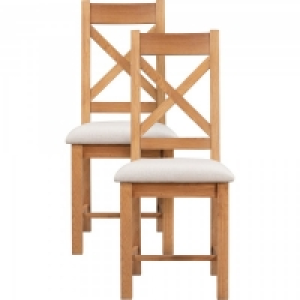 Chatsworth Oak Dining Chairs Cross Back Set of 2