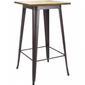 JTF  Industrial Metal Bar Table Tall Natural