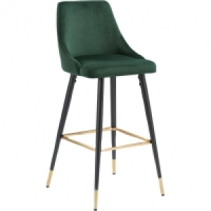 Tiffany Barstool with Backrest Velvet Racing Green