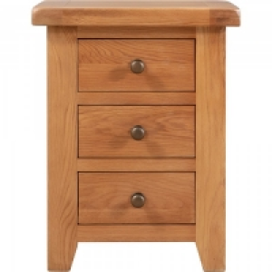 Chatsworth Oak 3 Drawer Bedside Table