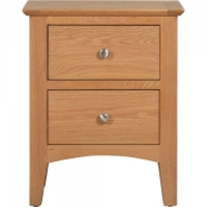 Eva Oak 2 Drawer Bedside Table