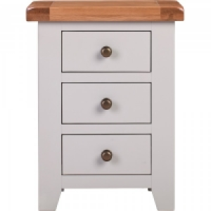Chatsworth Grey 3 Drawer Bedside Table