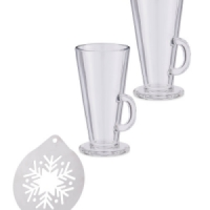 Aldi  Latte Glasses & Stencil Set