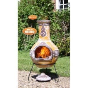 Gardeco Azteca XL Mexican Chimenea Yellow