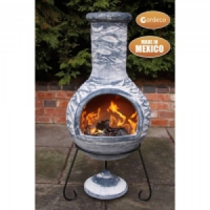 Gardeco Olas XL Mexican Chimenea Blue Grey
