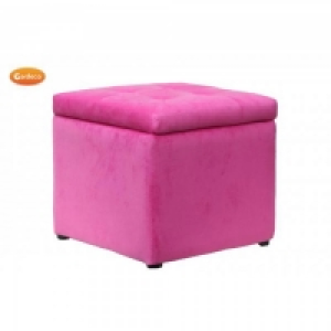 Gardeco Square Footstool With Storage Pink Velvet