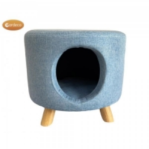 Gardeco Round Cat House Footstool With Cushion