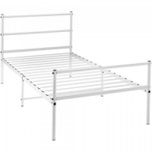Single Metal Bed Frame White