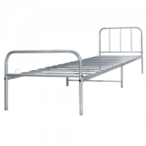 Single Metal Rounded Bed Frame Silver