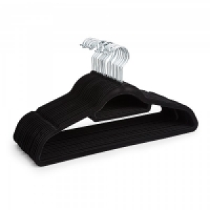 JTF  Non Slip Velvet Hangers Black 20Pack