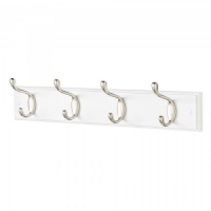 Wall Mount Heavy Duty 4 Double Coat Hooks