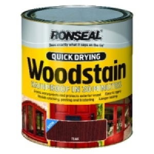 Ronseal Quick Drying Woodstain Satin Teak 750ml £13.98
