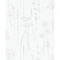 Wickes  Superfresco Easy Meadow Silver Decorative Wallpaper - 10m