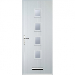 Euramax 4 Square White Right Hand Composite Door 880mm x 210