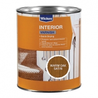 Wickes  Wickes Quick Drying Interior Varnish - Warm Oak Satin 750ml