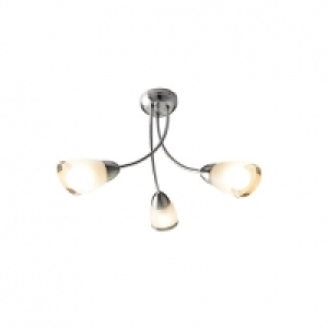 Wickes Monica Glass & Chrome Pendant Ceiling Light - E14 &pound;28.00
