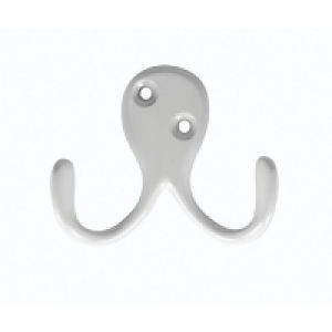 Wickes Two Pronged Screwed Hook - White £2.80
