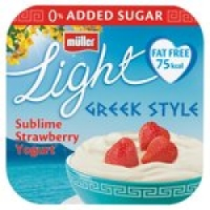 Muller Light Greek Style Sublime Strawberry Yogurts £1.00