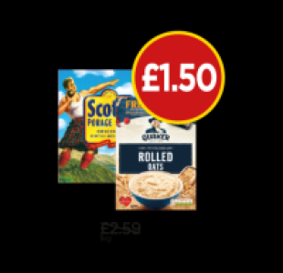 Quaker Rolled Oats, Scotts Porridge Oats £1.50