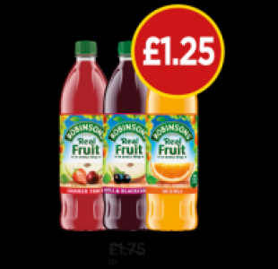 Robinsons No Added Sugar Summerfruits, Apple & Blackcurrant, £1.25