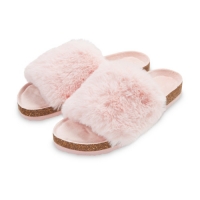 Aldi  Avenue Ladies Pink Fur Sliders