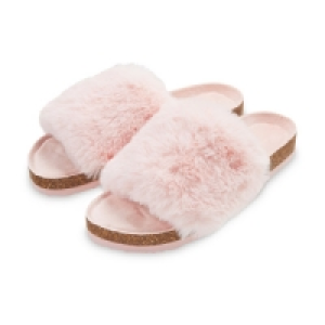 Avenue Ladies Pink Fur Sliders