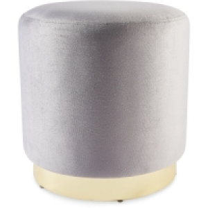 Grey Velvet Footstool