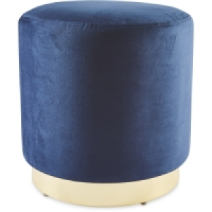 Navy Velvet Footstool