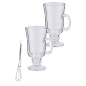 Irish Coffee Glasses & Whisk Set