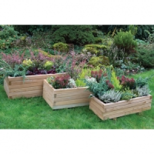 Wickes  Forest Garden Durham Rectangular Planter - Set of 3