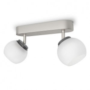 Philips Balla Matt Chrome Frosted Glass LED Bar Double Spotl &pound;25.00