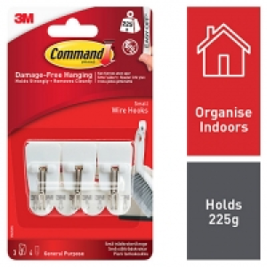 Command White Small Wire Hooks - Pack of 3