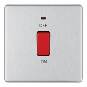 Wickes 45A 1 Gang Cooker Switch Brushed Steel Screwless Flat £15.00