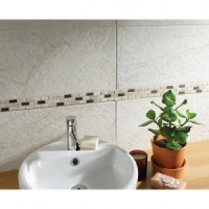 Wickes Silver Polished Marble Brick Mosaic Tile - 305 x 305m