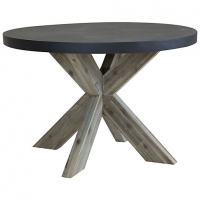 Wickes  Charles Bentley Fibre Cement & Acacia Wood Round Dining Tabl