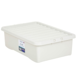 Underbed Opaque Storage Box with Lid 32L - Cream £3.99