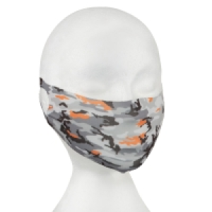 Kids Dual Layer Fabric Reusable Face Covering - Grey & Orang £0.50