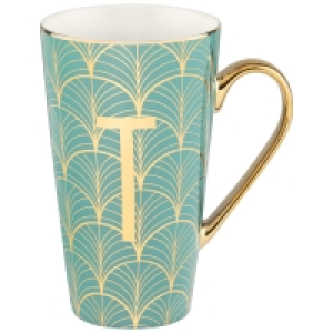 Deco Glamour Art Deco Alphabet Latte Mug - Green