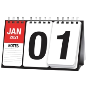 Red & Black Flip Calendar 2021
