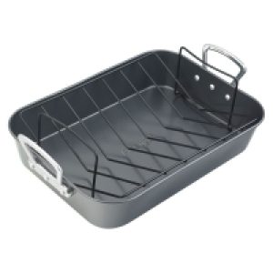 RobertDyas  Prestige Non-Stick Roasting Tin with Rack - Grey