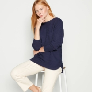 Principles Navy Ribbed Dolman Jumper