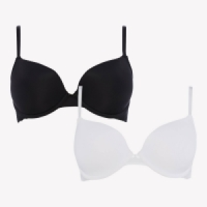 2 Pack Black and White Underwired Padded T-Shirt Bra £15.40