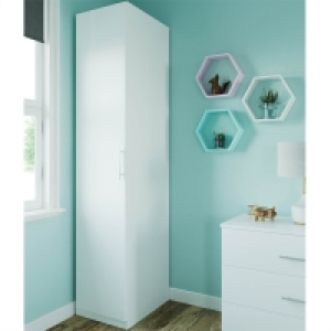 Modular Bedroom Slab Single Wardrobe - White