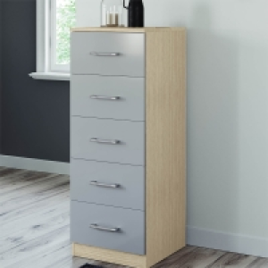Modular Bedroom Slab 5 Drawer Chest - Grey £240.00