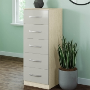 Modular Bedroom Slab 5 Drawer Chest - Cashmere £265.00