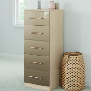 Modular Bedroom Slab 5 Drawer Chest - Champagne £240.00